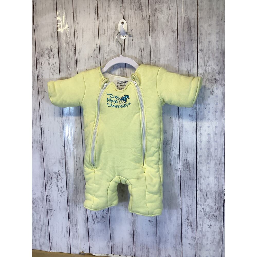 Merlin’s Magic Sleep Suit Size S 3–6 Months Yellow Cotton Transition Swaddle